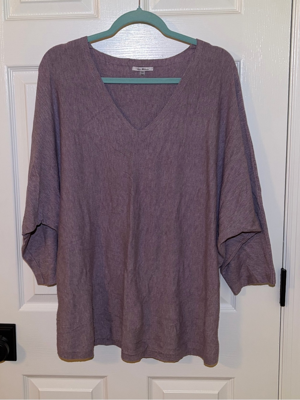 NWOT Vila Milano Soft Dusty Mauve Relaxed V-Neck Pullover Sweater Tunic Top. 3X